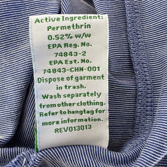 Exofficio Bugs Away Caddis Short Sleeve Shirt Women Large Blue Heather UPF 50 - Picture 8 of 9